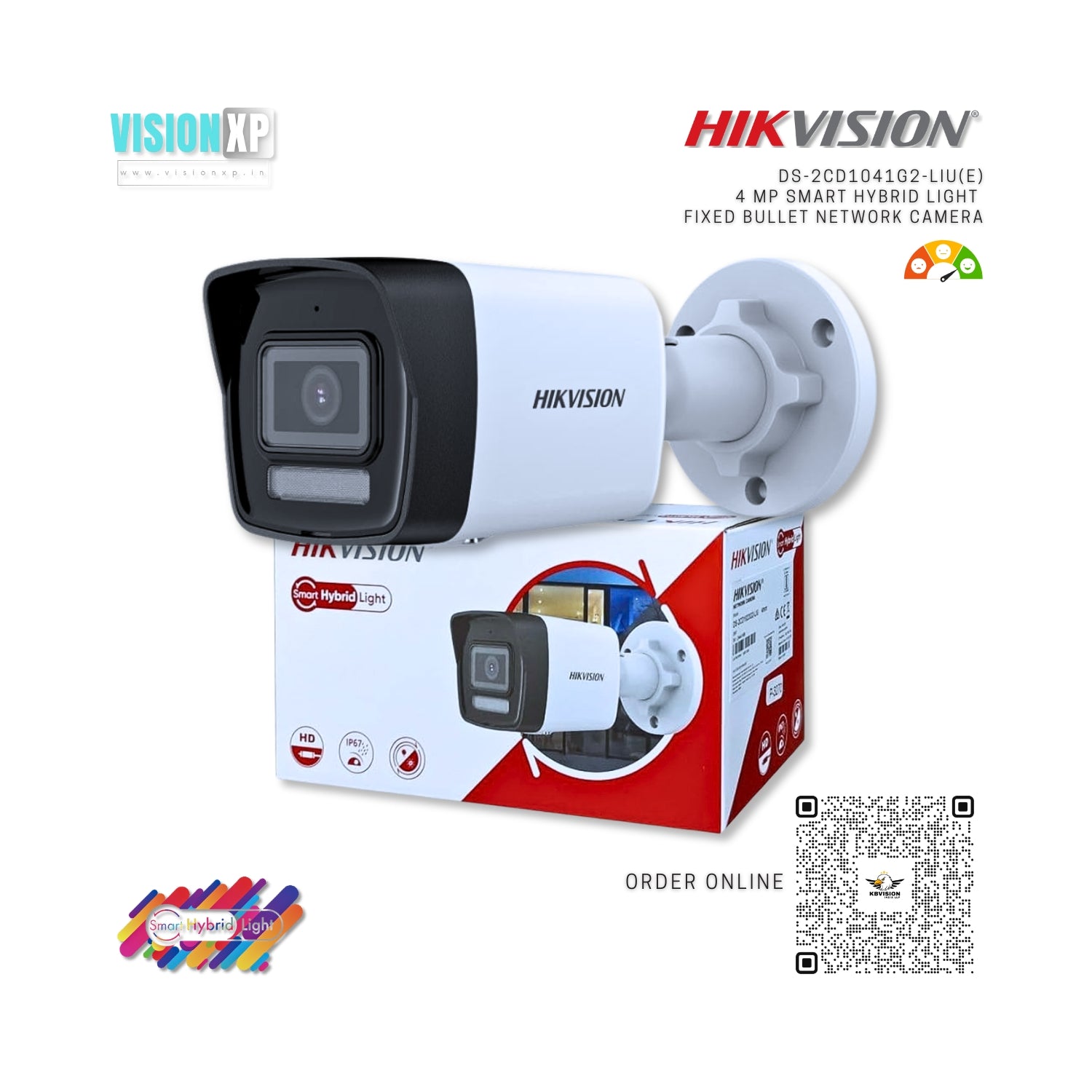 Hikvision DS-2CD1041G2-LIU 4MP Smart Hybrid Light Bullet IP Camera Hikvision DS-2CD1041G2-LIU 4MP Smart Hybrid Light Bullet IP Camera
